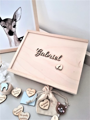 Pudełko wspomnień rozsuwane - Prezent dla dziecka personalizowane